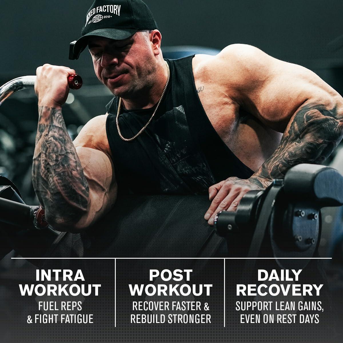 Creatina Monohidrato + BCAAs Jacked Factory 30 Porciones Frambuesa Azul