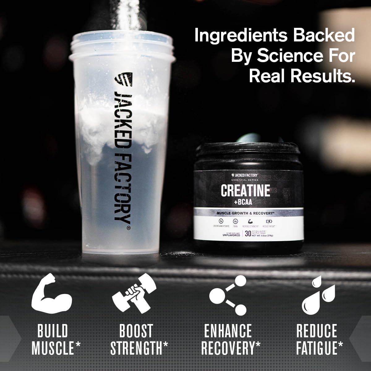 Creatina Monohidrato + BCAAs Jacked Factory 30 Porciones Frambuesa Azul