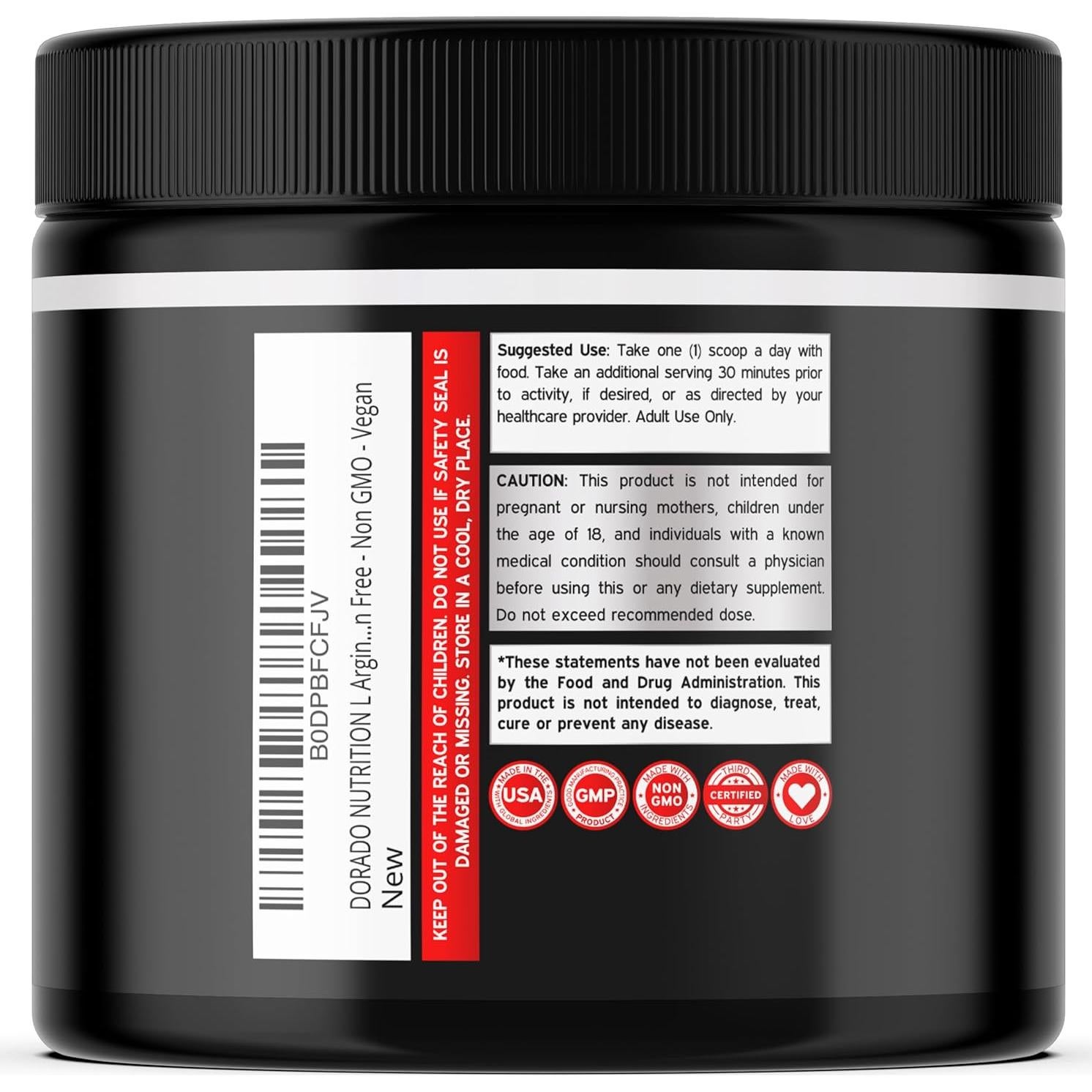 Suplemento en polvo L-Arginina L-Citrulina 3g Dorado Nutrition