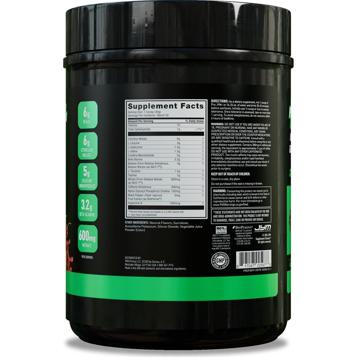 Pre JYM Plus Naranja 30 Porciones - Suplemento Pre-Entrenamiento