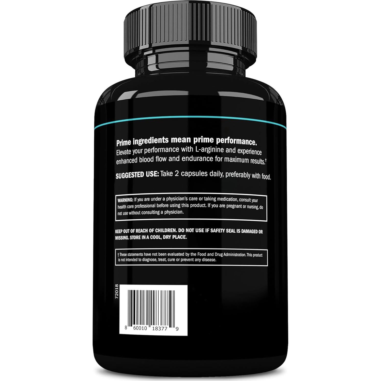 Suplemento L-Arginina 1500mg Prime Labs - 60 Cápsulas