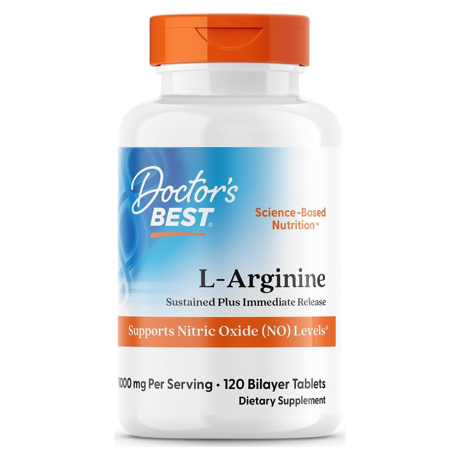 L-Arginina 500 mg Doctor's Best, Vegano, 120 Tabletas