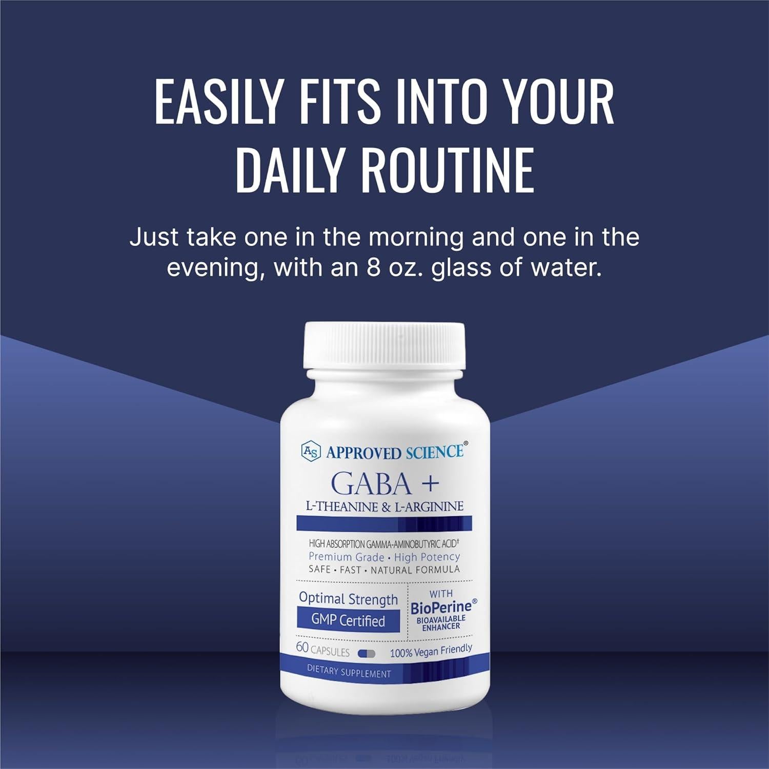 Suplemento GABA+ Ciencia Aprobada - 60 Cápsulas Veganas