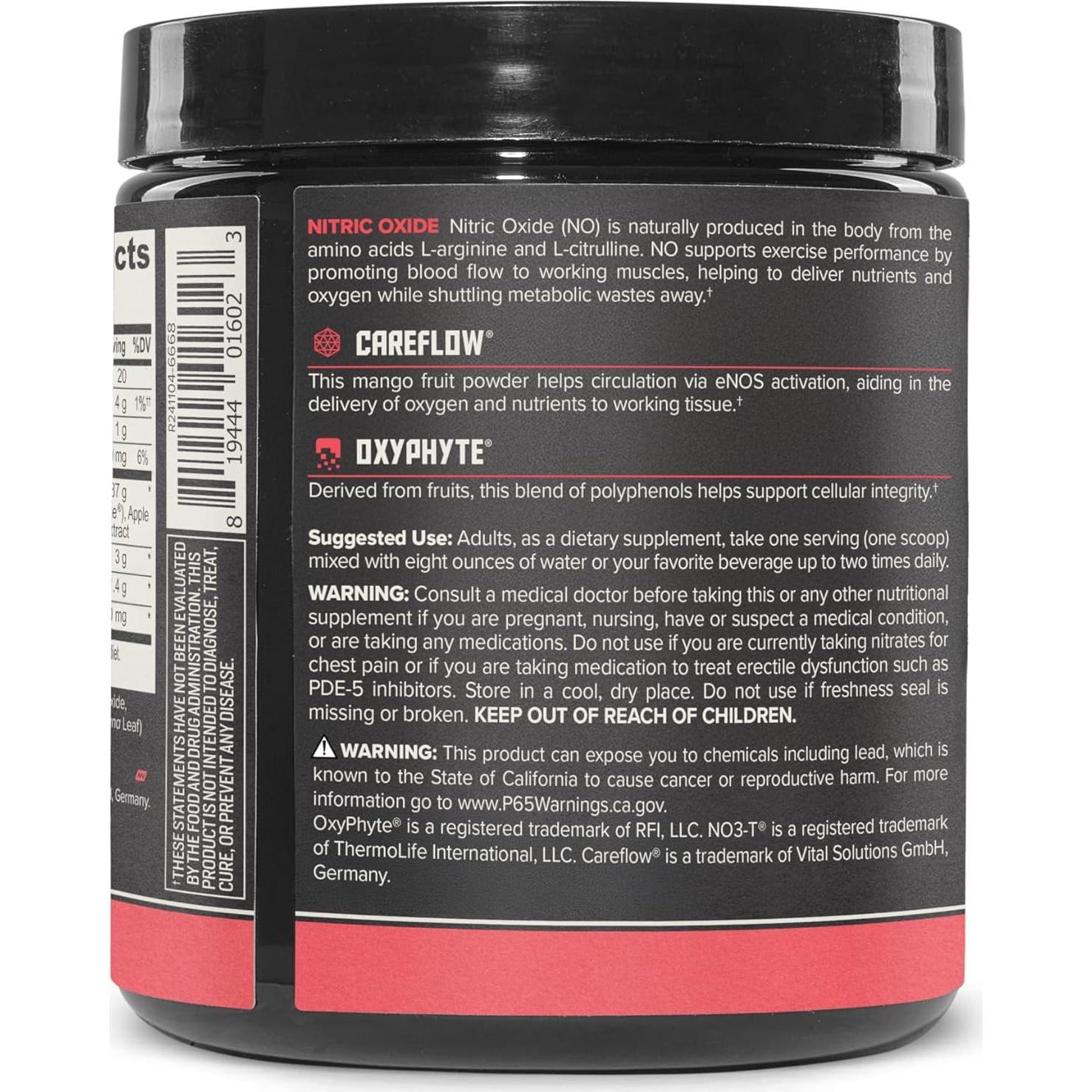 Suplemento Pre Entrenamiento ONNIT Total Óxido Nítrico 20 Porciones