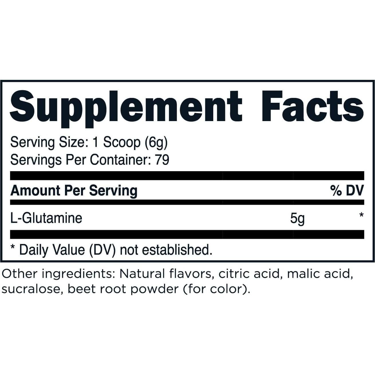 L-Glutamina en Polvo 500g TransformHQ Sabor Limonada de Fresa