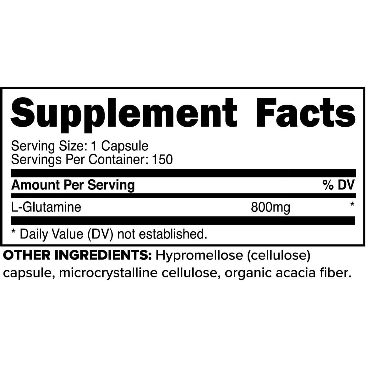 Primaforce L-Glutamina 800mg 150 Cápsulas Suplemento