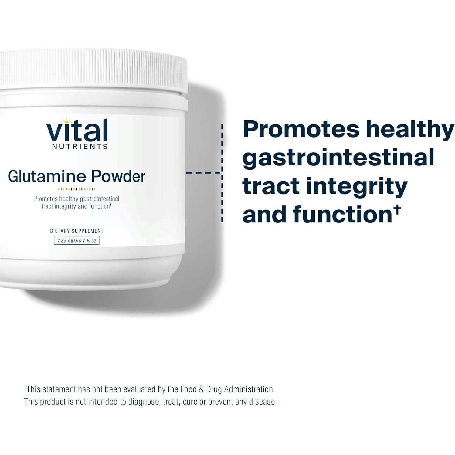 Polvo de Glutamina Vital Nutrients 225g - Soporte Gastrointestinal
