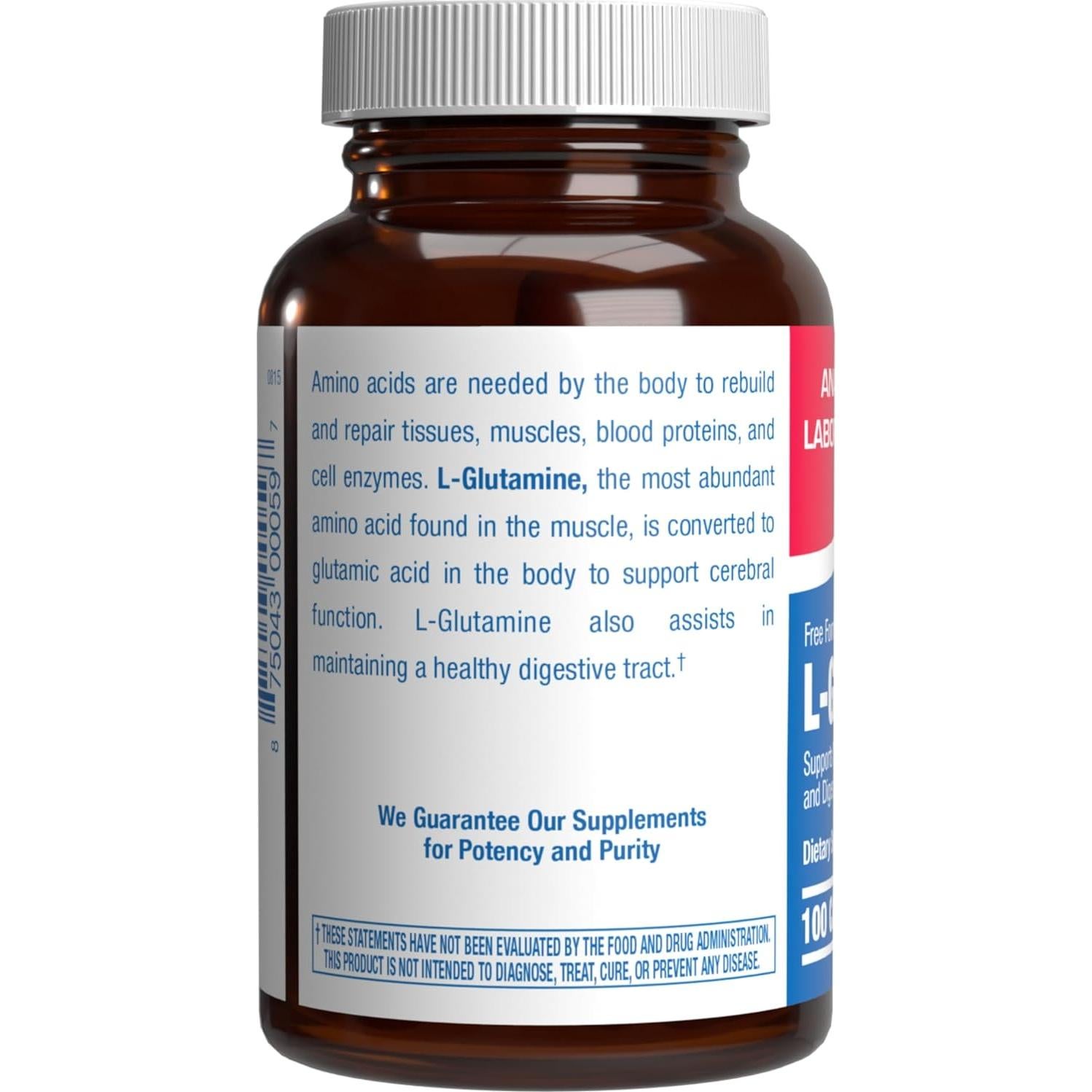Suplemento L-Glutamina Anabolic Laboratories 500mg 100 Cápsulas