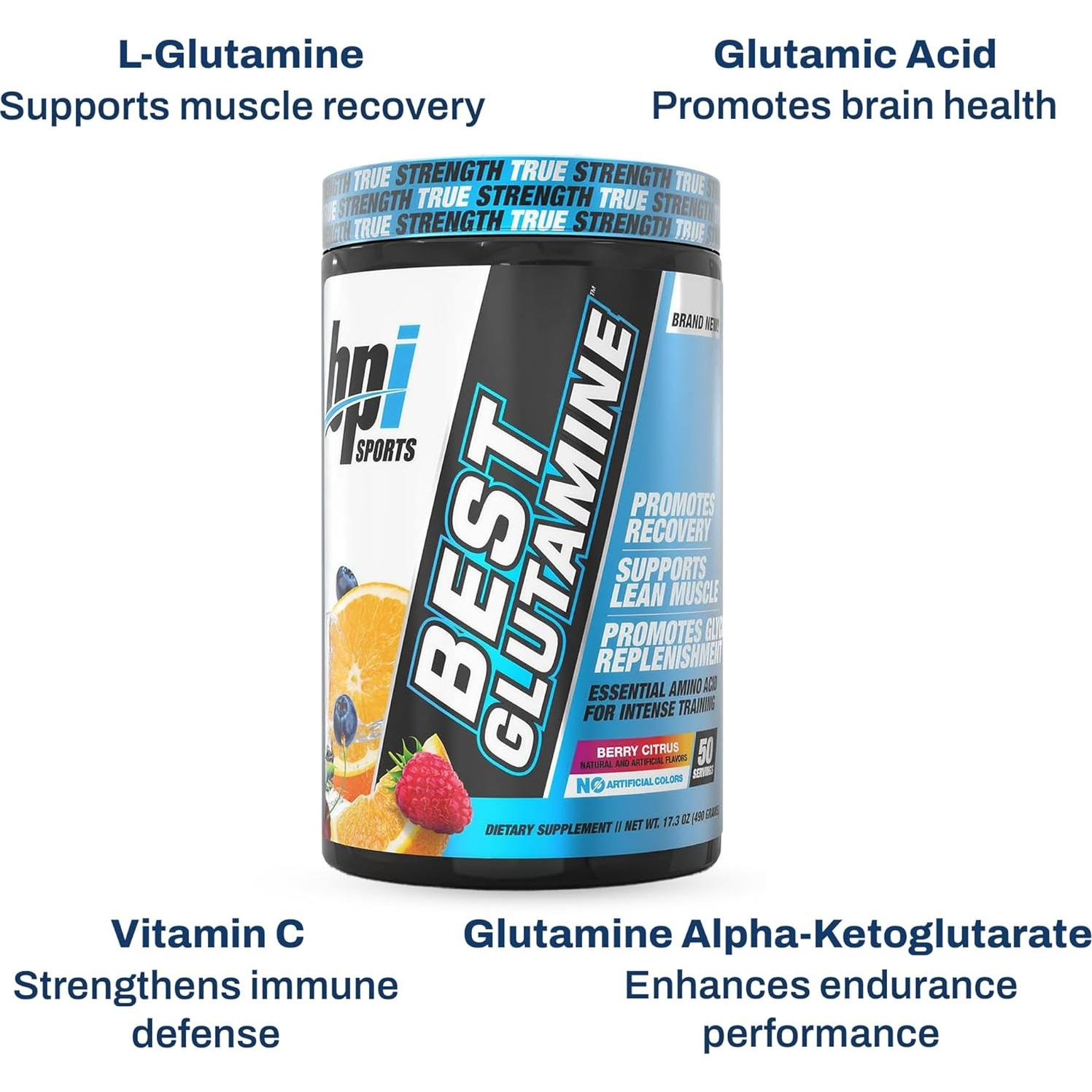 Suplemento de Glutamina BPI Sports 0.49kg Sabor Cítrico de Baya