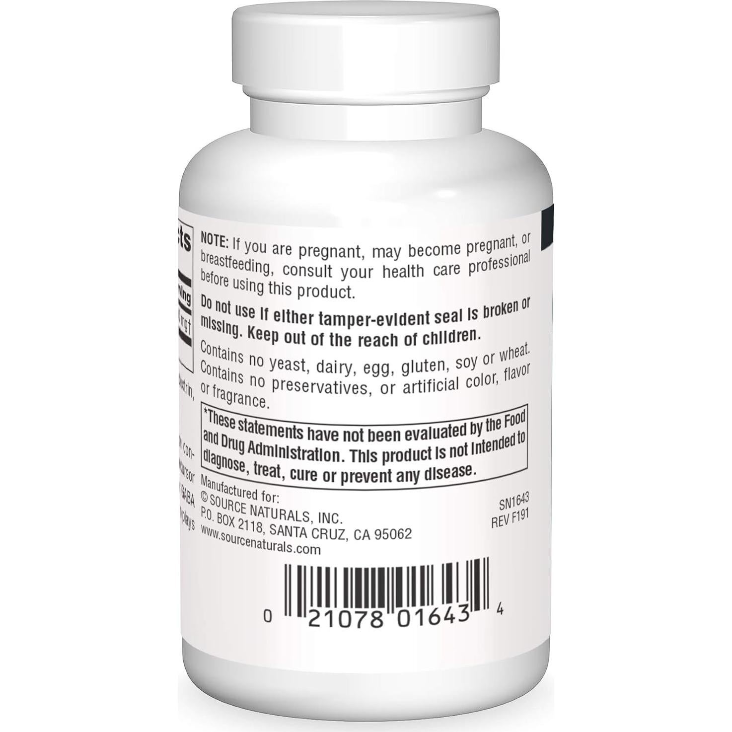 L-Glutamina Source Naturals 500mg - 50 Cápsulas