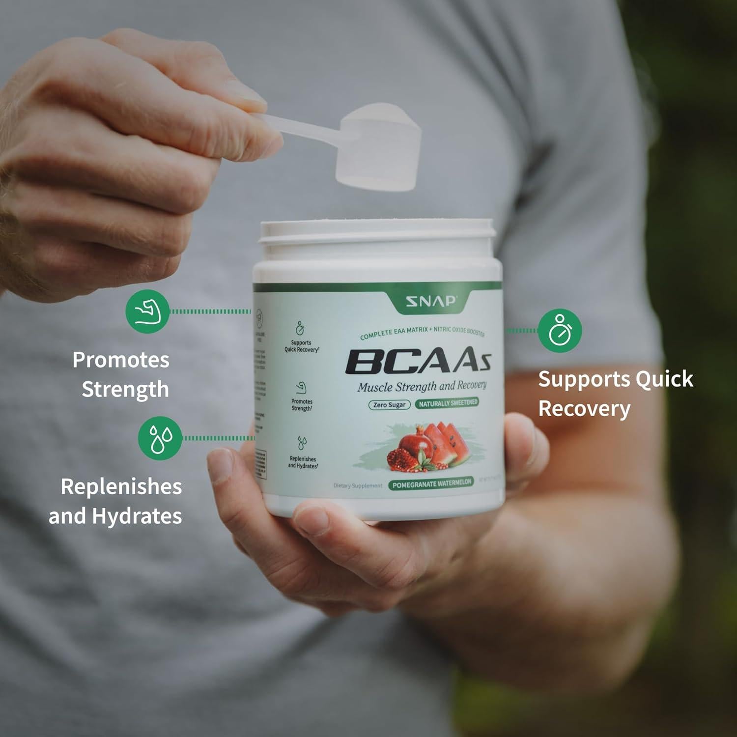 Suplemento Energético Snap BCAA en Polvo Sabor Sandía - 30 Porciones