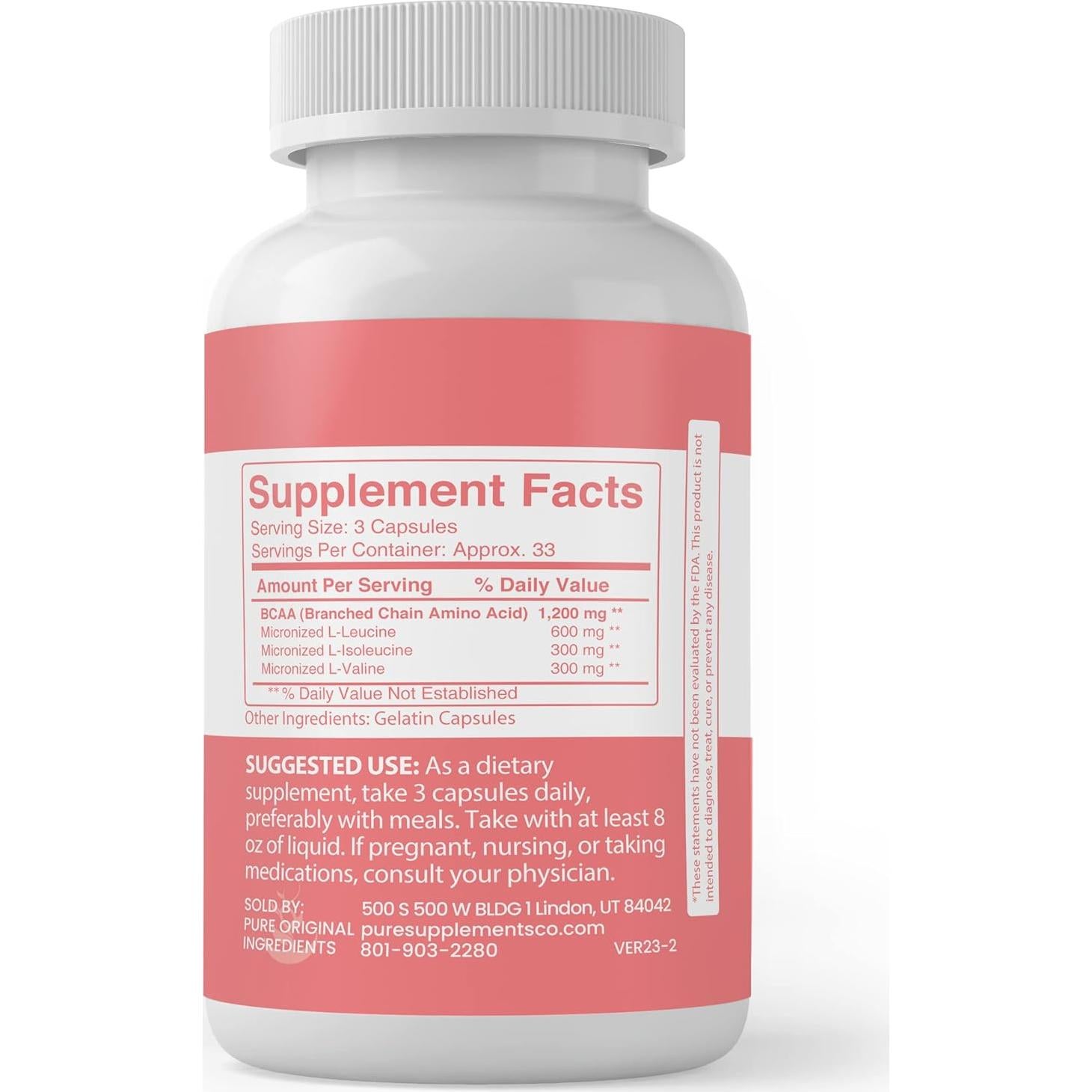 BCAA Puro 100 Cápsulas Siempre Puro - Sin Aditivos