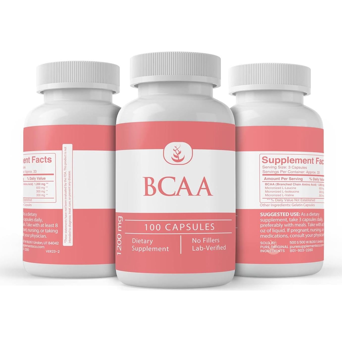 BCAA Puro 100 Cápsulas Siempre Puro - Sin Aditivos