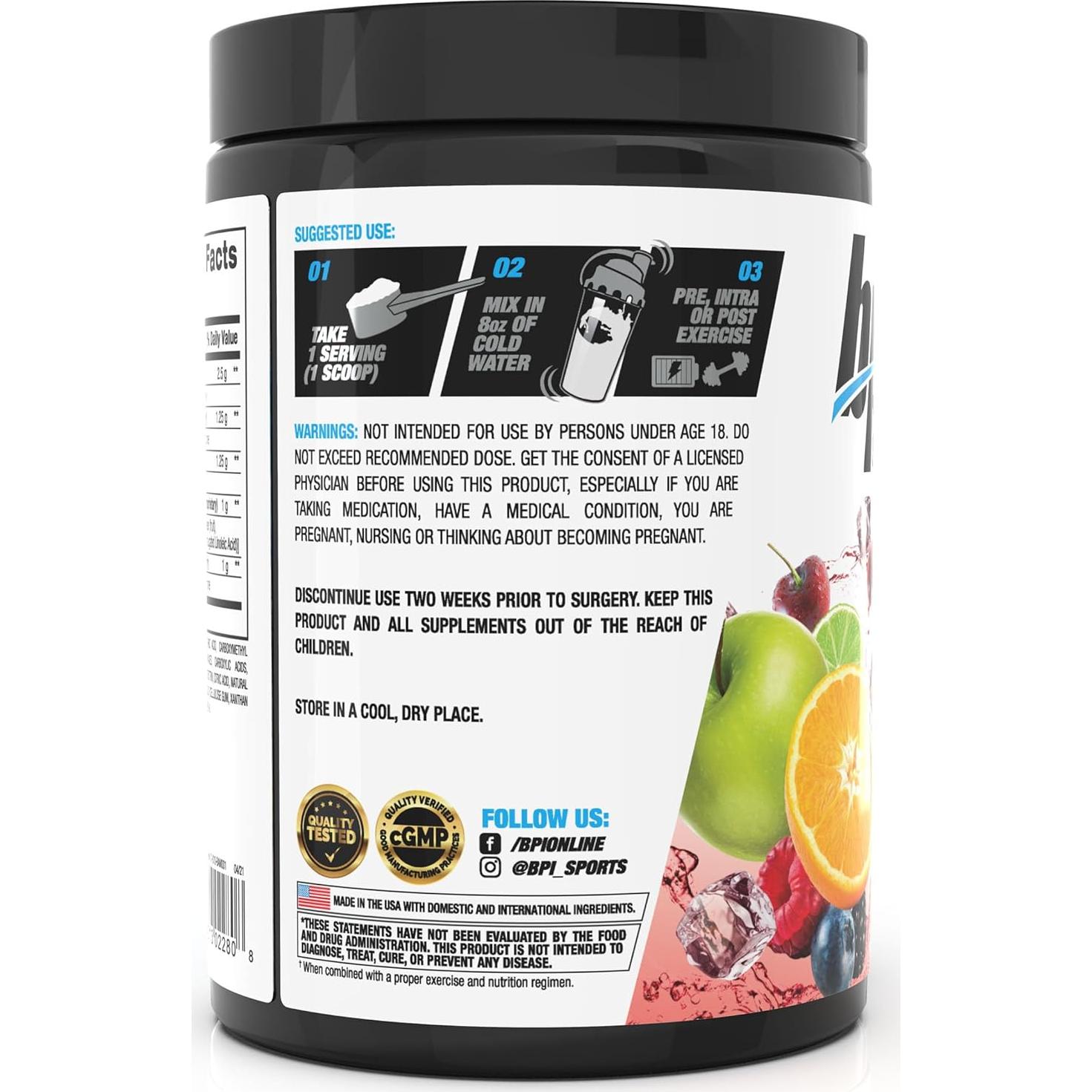 BPI Sports Mejor BCAA 249g - Aminoácidos para Recuperación Fruta Punch