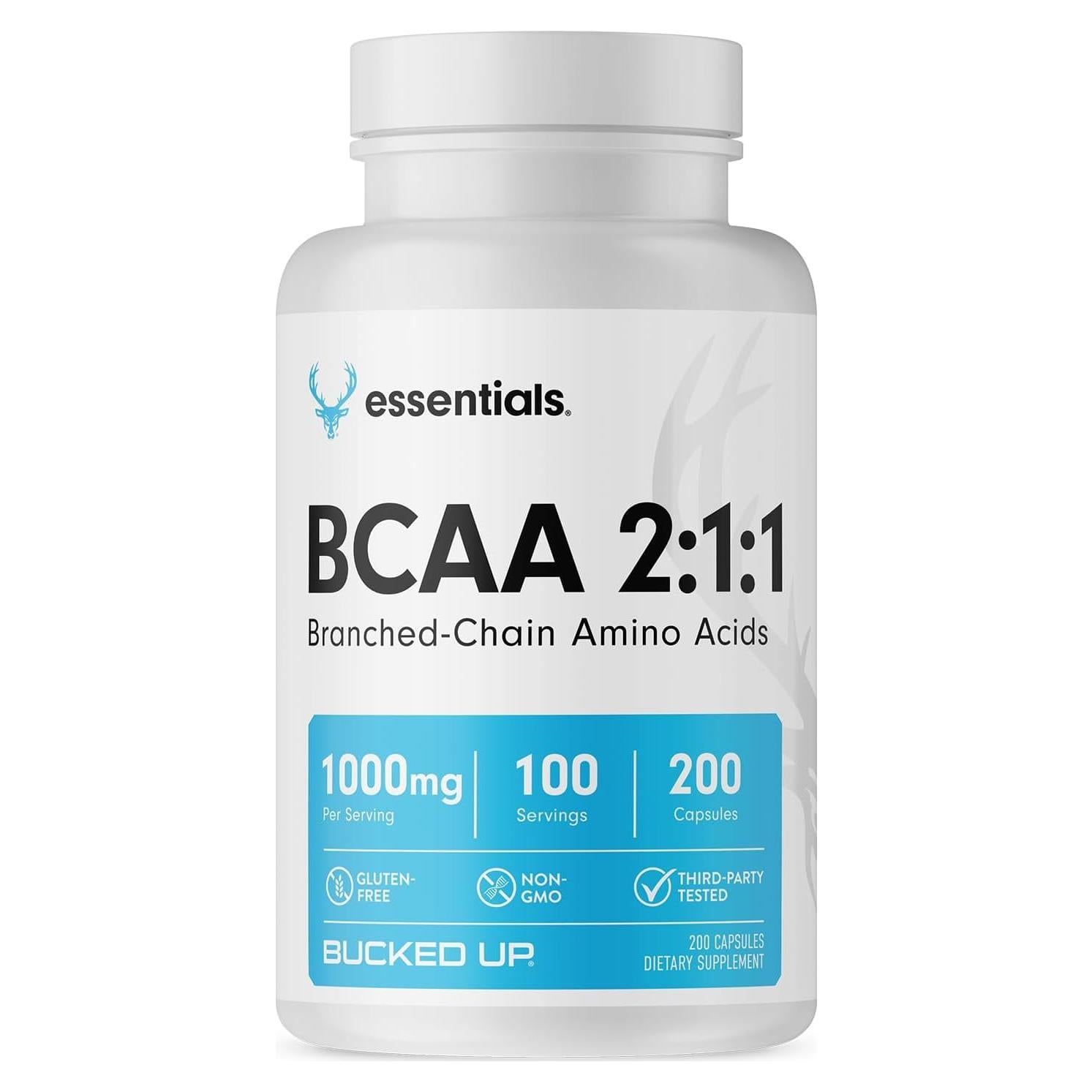 BCAA 2:1:1 Bucked Up 200 Cápsulas 1000mg Sin Gluten