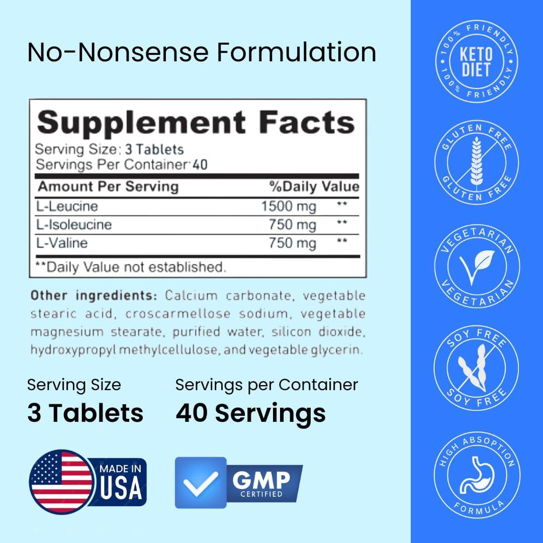 Píldoras BCAA Crazy Muscle 1000mg 120 tabletas 2:1:1