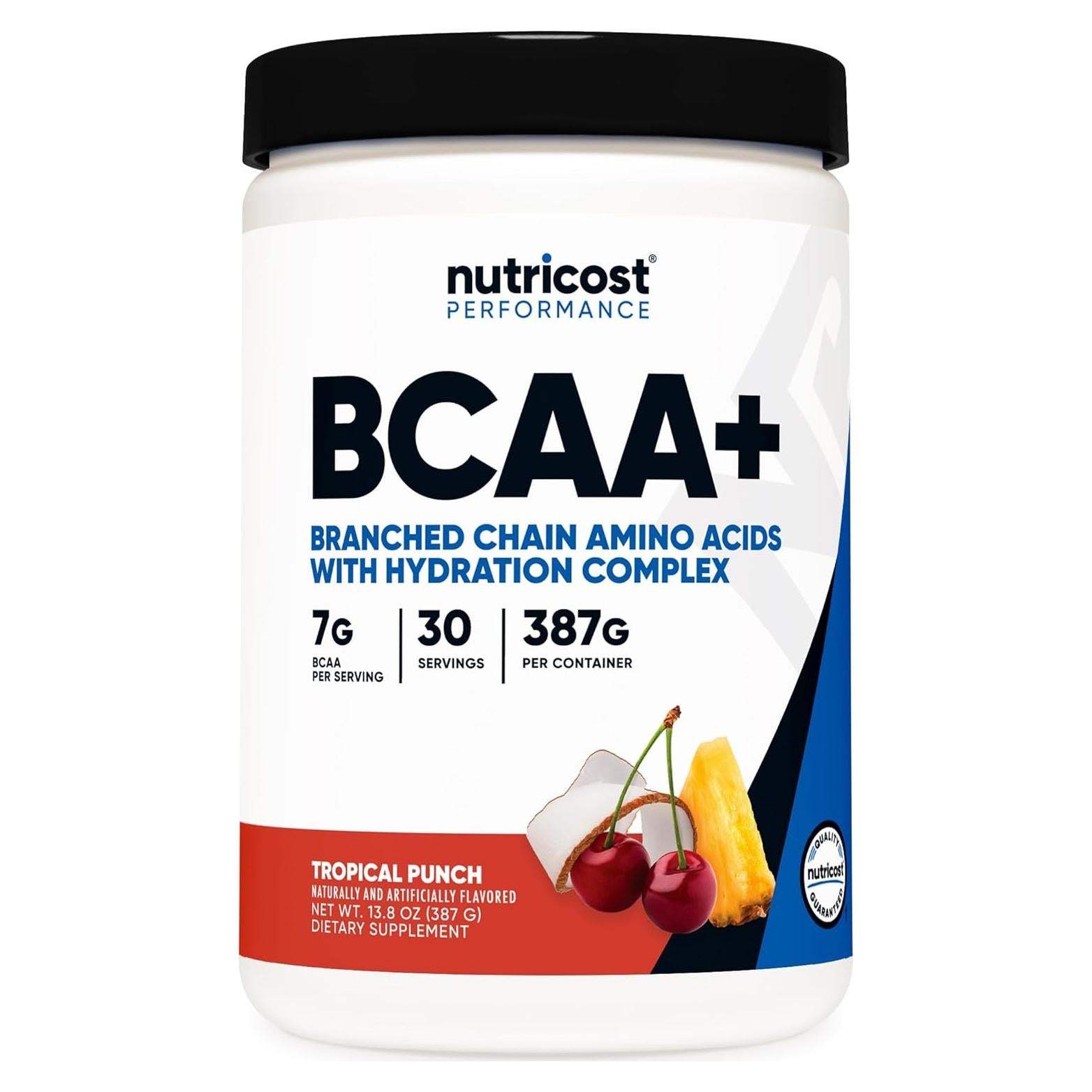 Nutricost BCAA + Hidratación Golpe Tropical 30 Porciones 7g