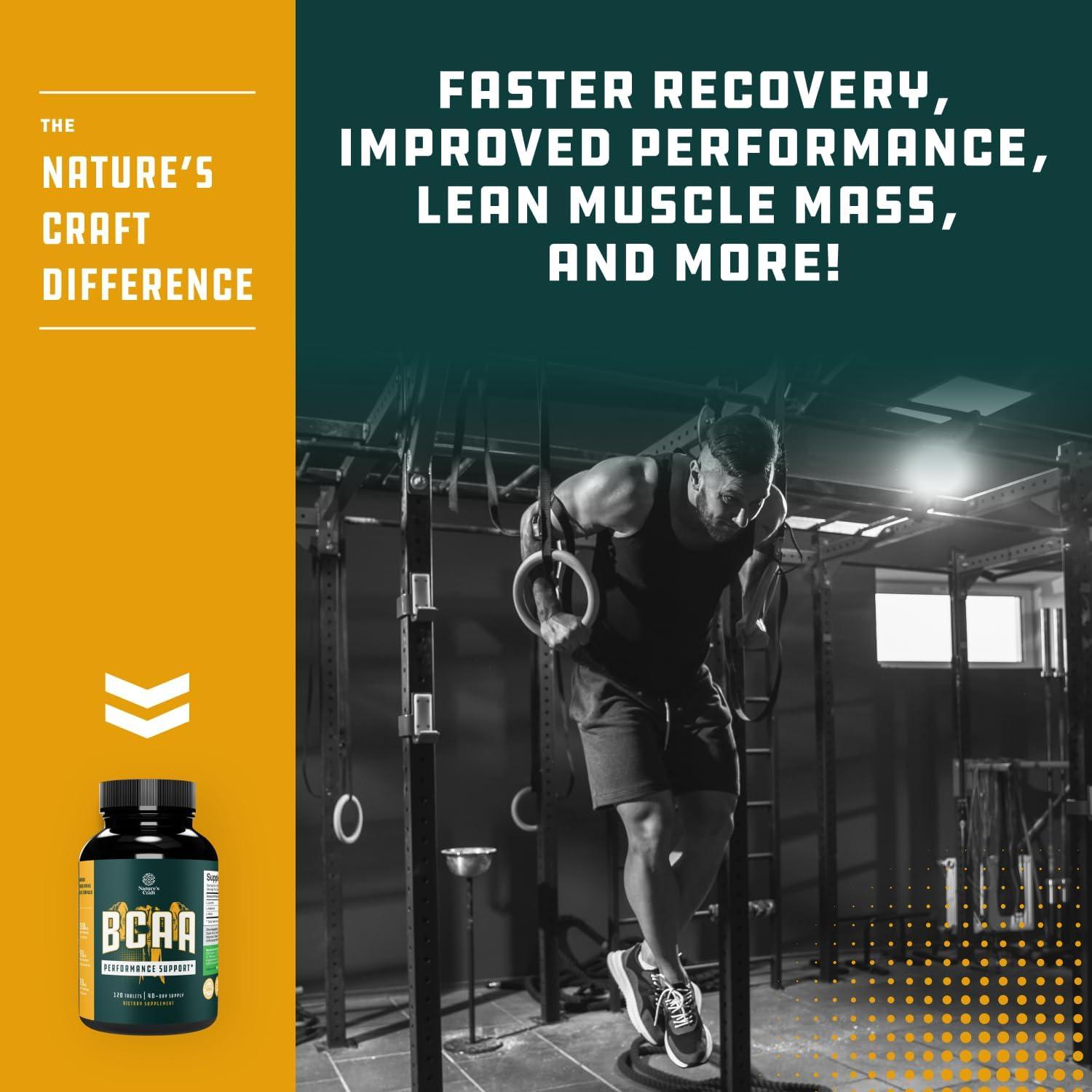 Suplemento BCAA Vegano Natures Craft 120 Tabletas 3000mg