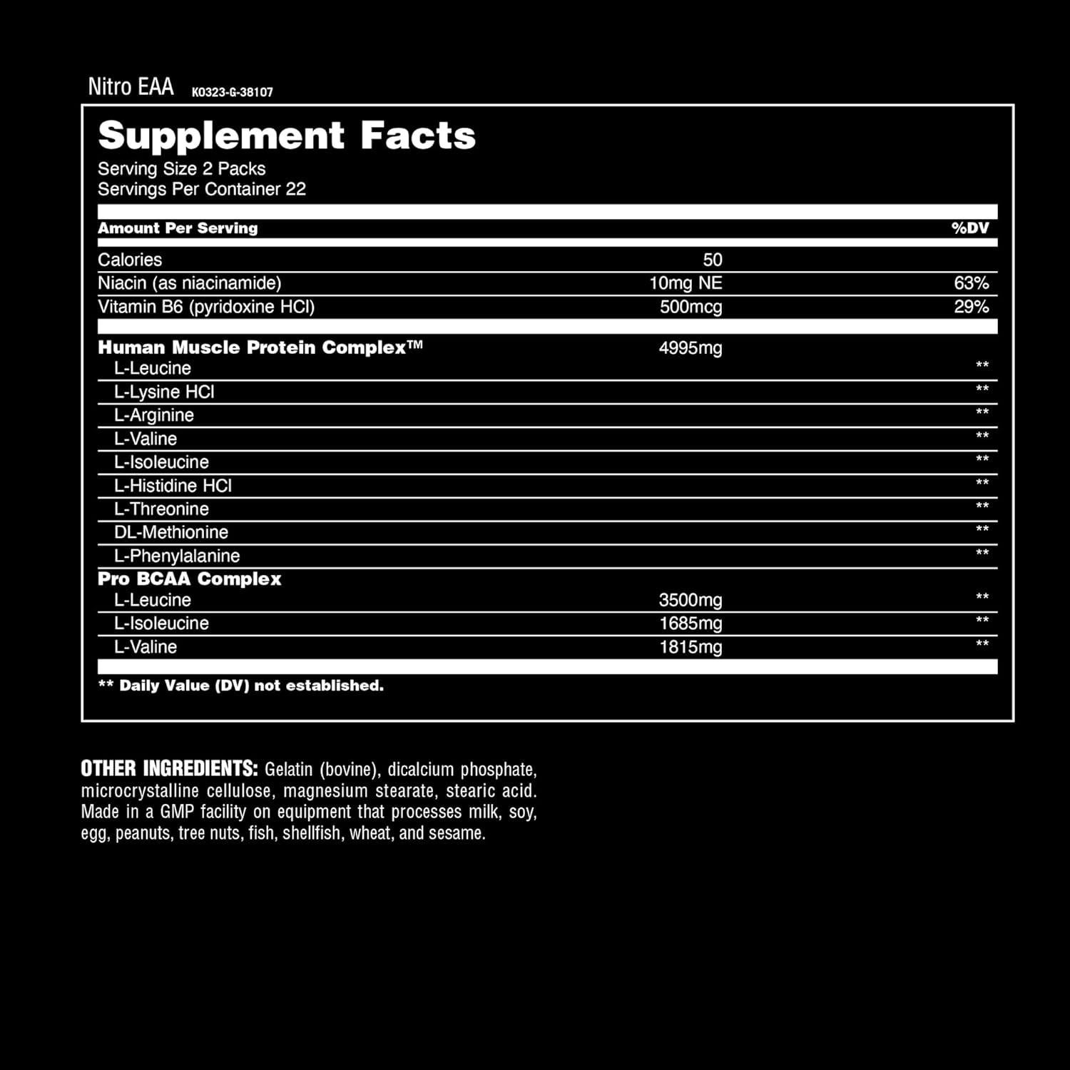 Animal Nitro EAA - Suplemento de Aminoácidos 44 Paquetes