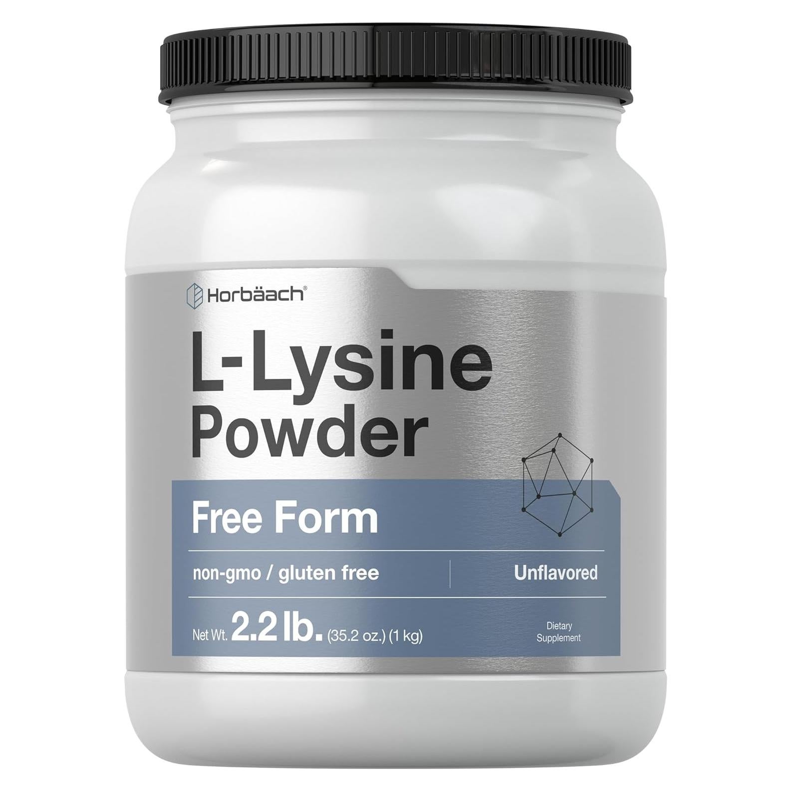 Polvo de L-Lisina Horbäach 1 kg | Suplemento Vegetariano Sin Gluten