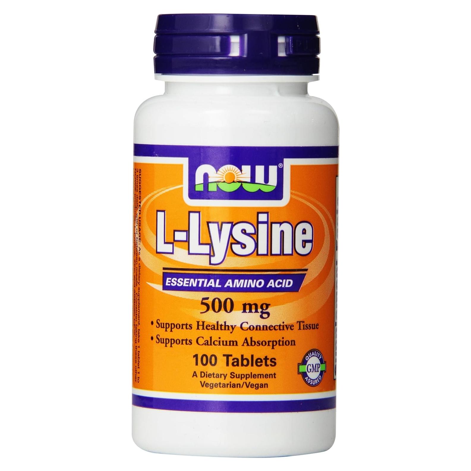 Suplemento L-Lisina 500 mg Now Foods 100 tabletas