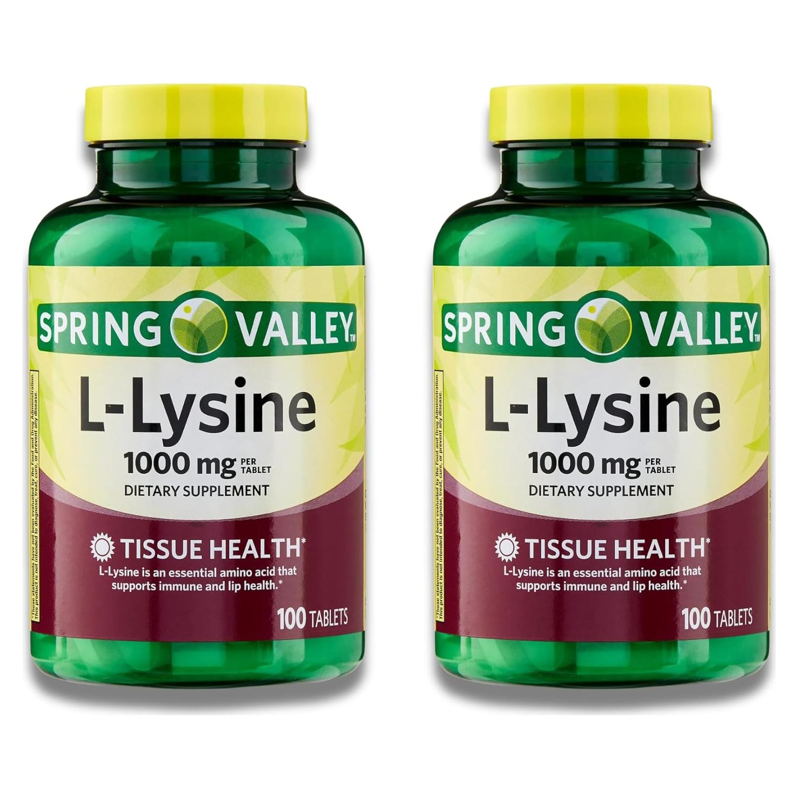 L-Lisina 1000mg Tabletas Genérico - 100 Contenido, Sin Gluten