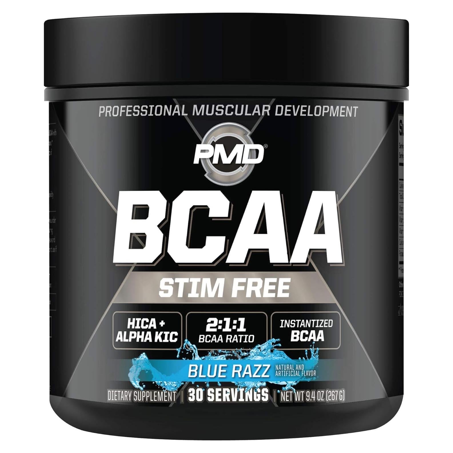 PMD BCAA Aminoácidos Sin Estimulantes 30 Porciones Frambuesa Azul