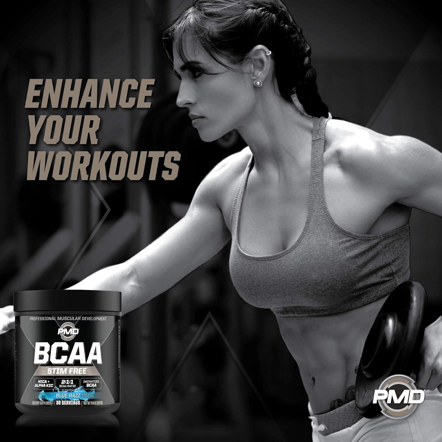 PMD BCAA Aminoácidos Sin Estimulantes 30 Porciones Frambuesa Azul