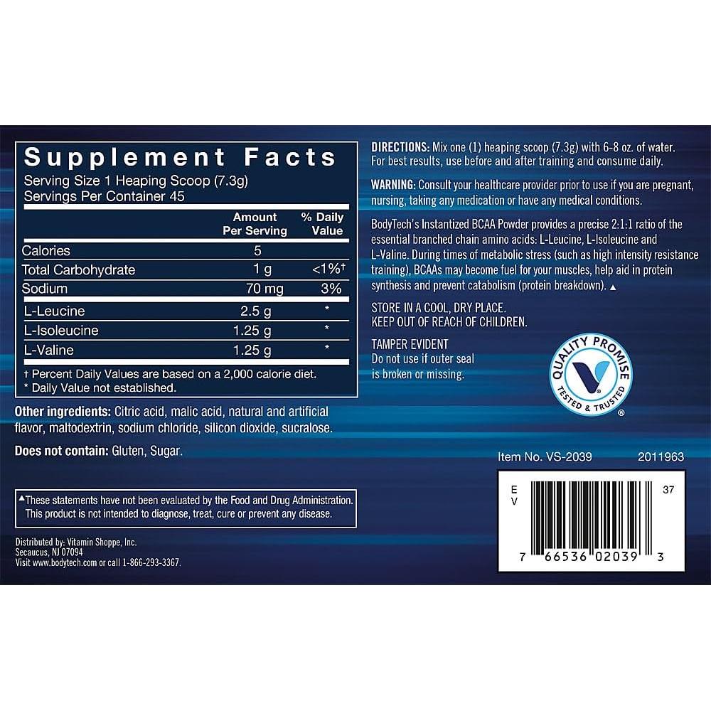 BCAA Polvo BodyTech 326.5 g - Relación 2:1:1 Fruta Punch