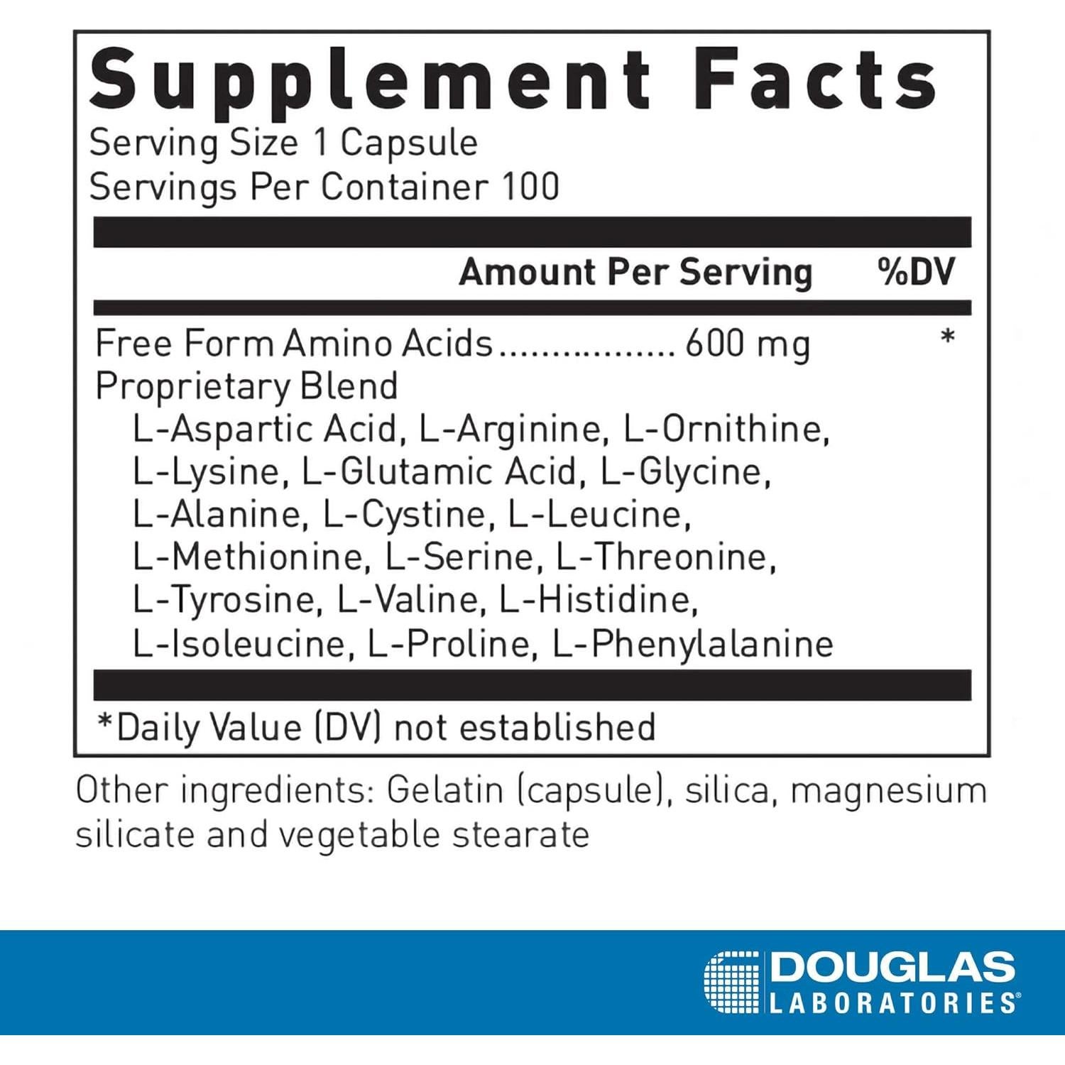 Cápsulas de Aminoácidos Douglas Laboratories 100 Unidades