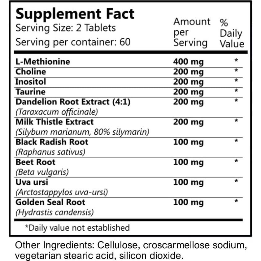 Liva-Vite Daily Manufacturing 120 Tabletas Suplemento Hepático