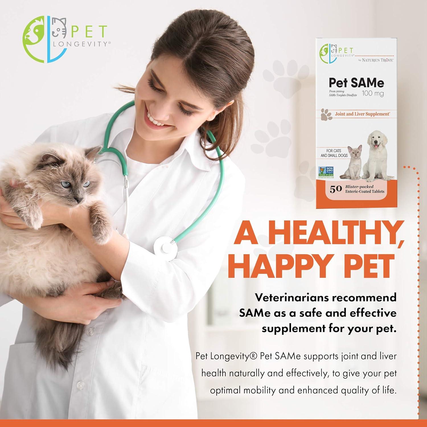 Suplemento para Mascotas Pet Longevity 100 mg - Soporte Hepático y Articular