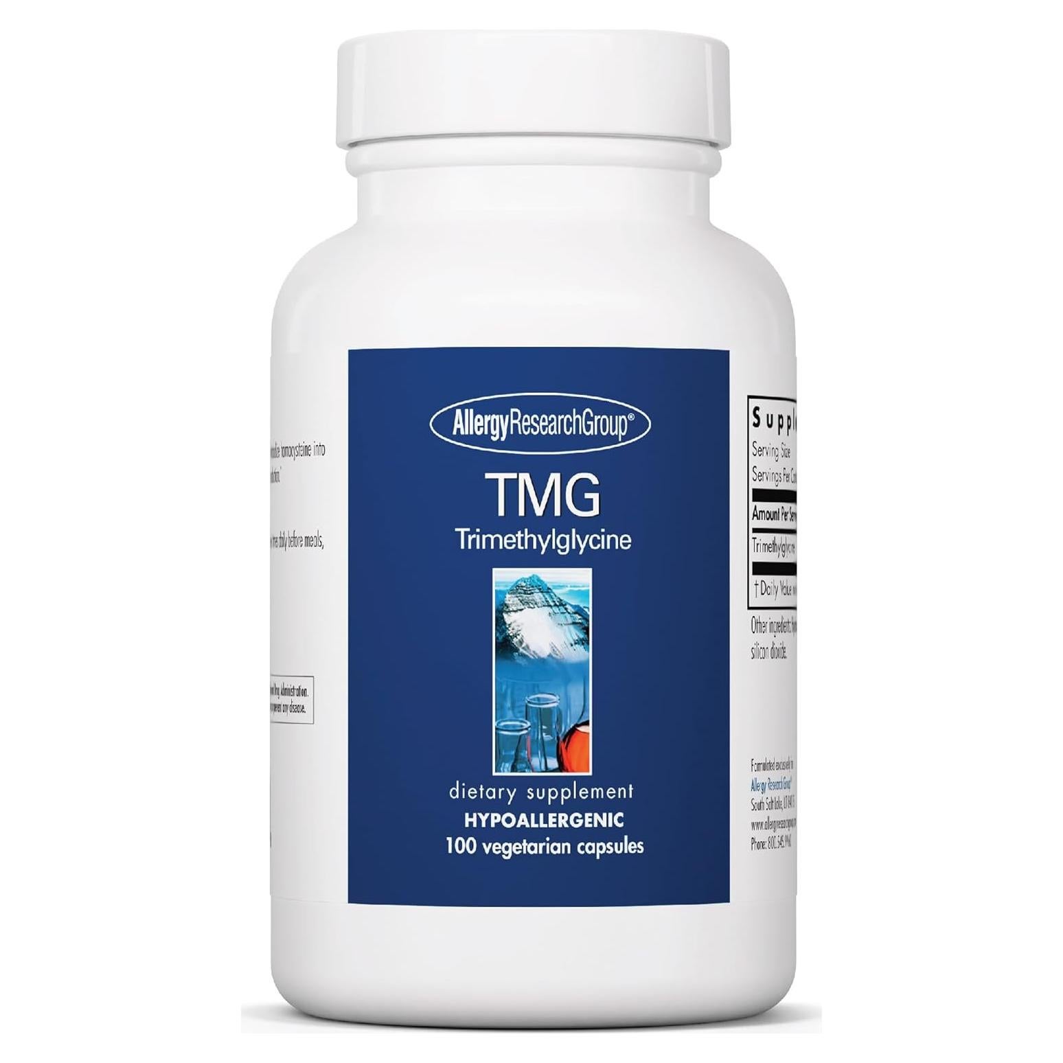 Suplemento Trimetilglicina TMG 750mg - Grupo Alergias 100 Cápsulas