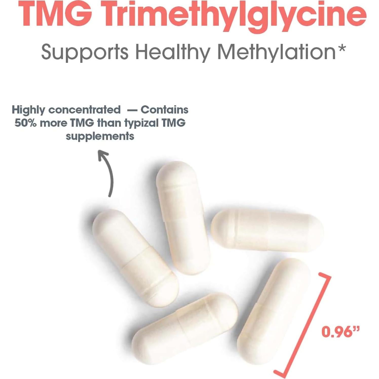 Suplemento Trimetilglicina TMG 750mg - Grupo Alergias 100 Cápsulas