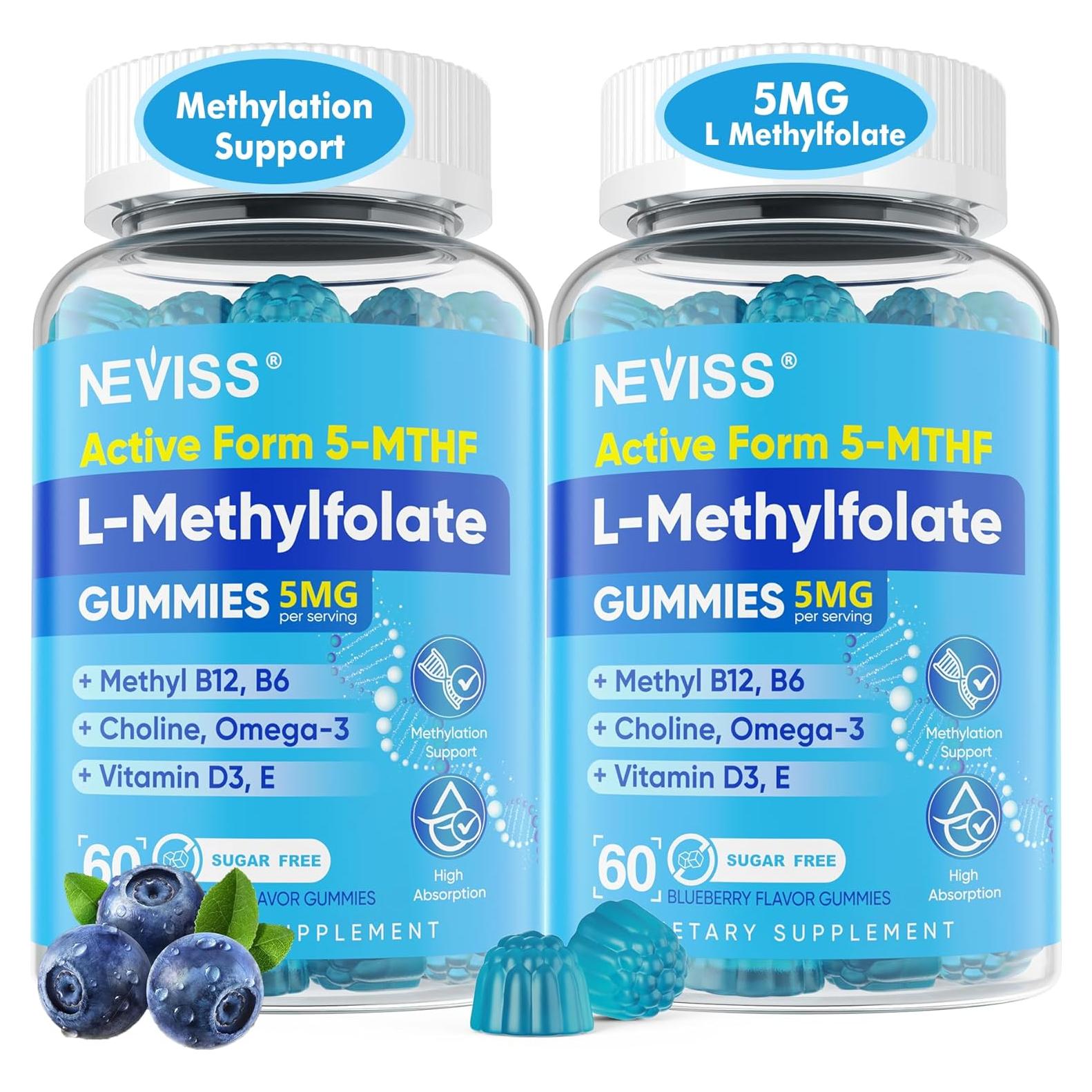 Gomitas de L Metilfolato y B12 Metilado NEVISS 60 Unidades