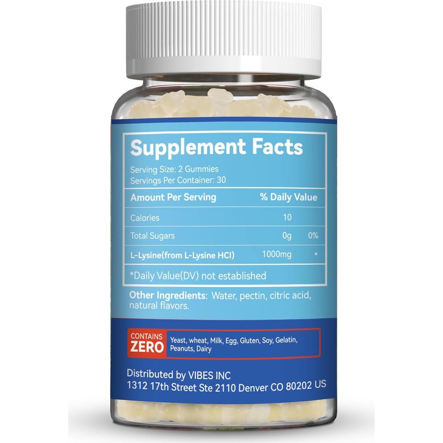 Gomitas de L-Lisina 1000mg SmildeHeal - 60 Unidades Veganas