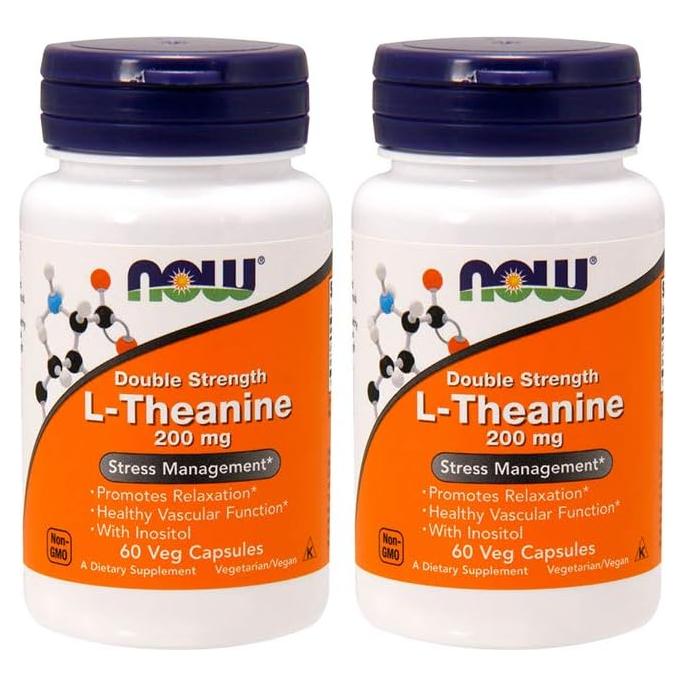 NOW Foods L-Theanine 200 mg 60 Cápsulas Vegetales Relajación
