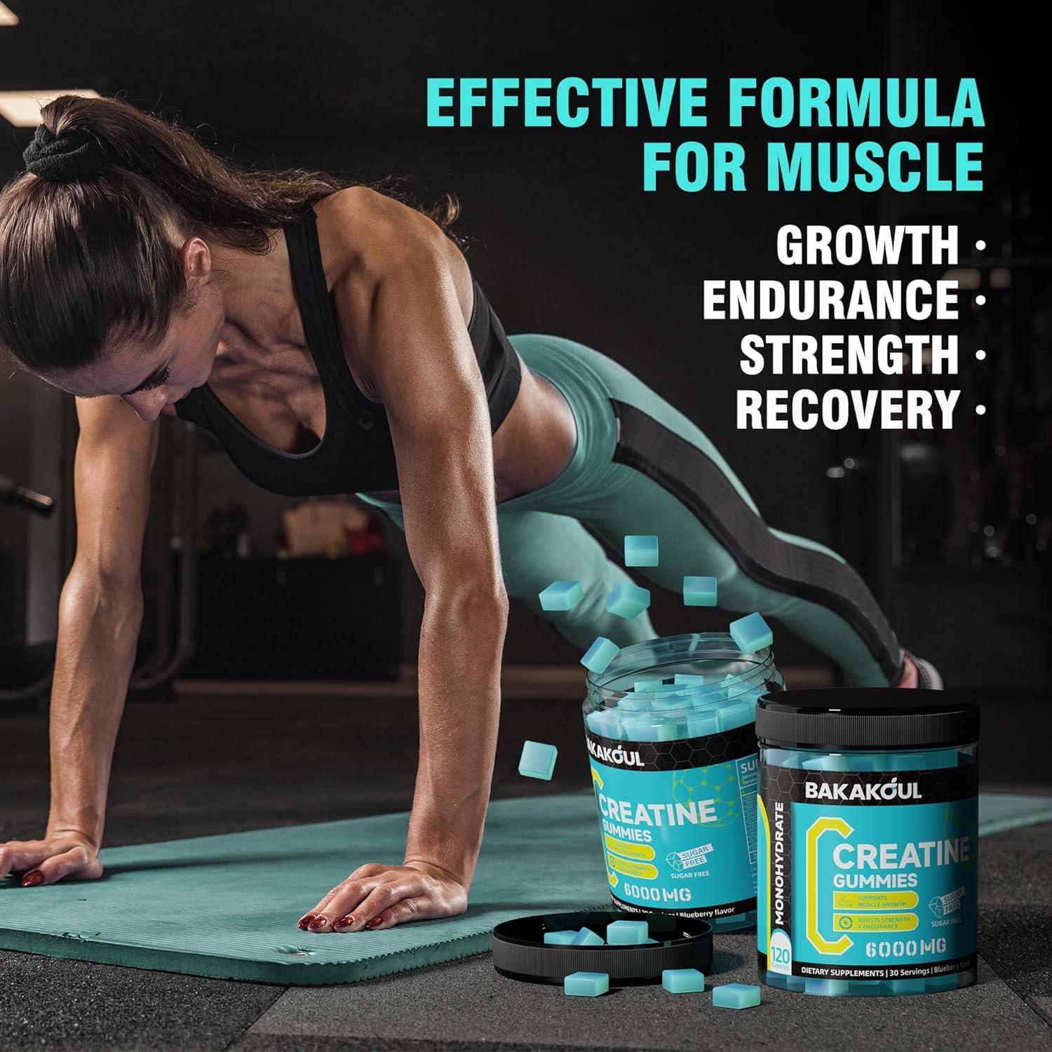 Gomitas de Creatina Monohidratada BAKAKOUL 120 Unidades Sin Azúcar