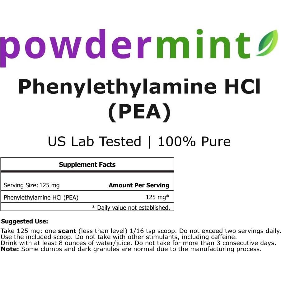 Feniletilamina en Polvo PEA HCl 125g - Powdermint