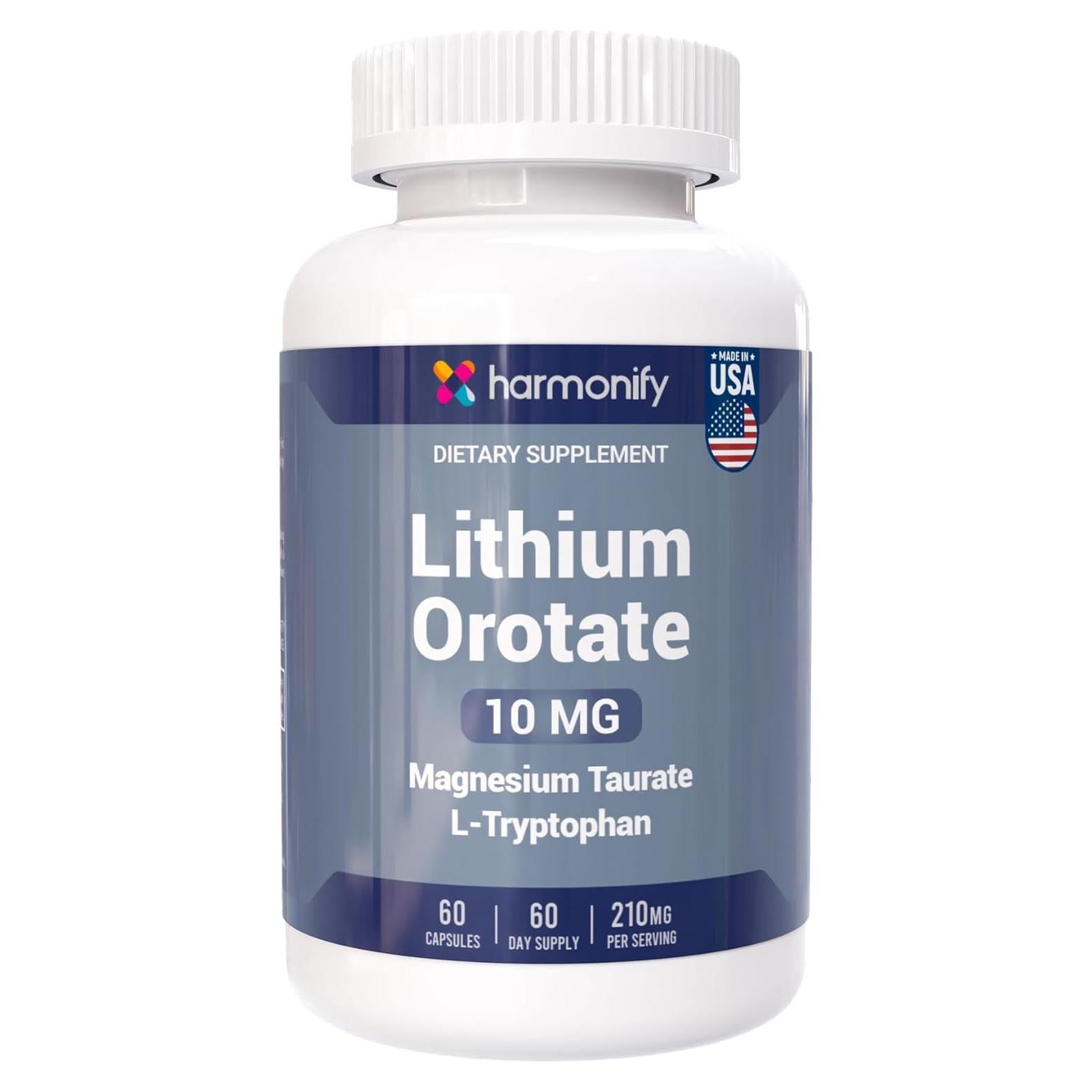 Suplemento de Orotato de Litio 10mg HARMONIFY - 60 Cápsulas Veganas