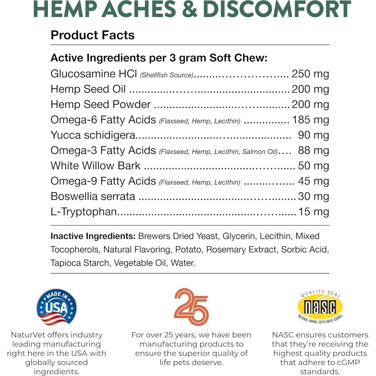 Golosinas NaturVet para Perros con Semilla de Cáñamo 60 ct