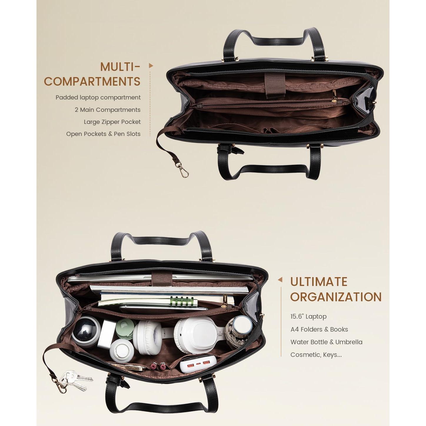 Bolsa Tote LOVEVOOK para Laptop 15.6" Negra Mujer