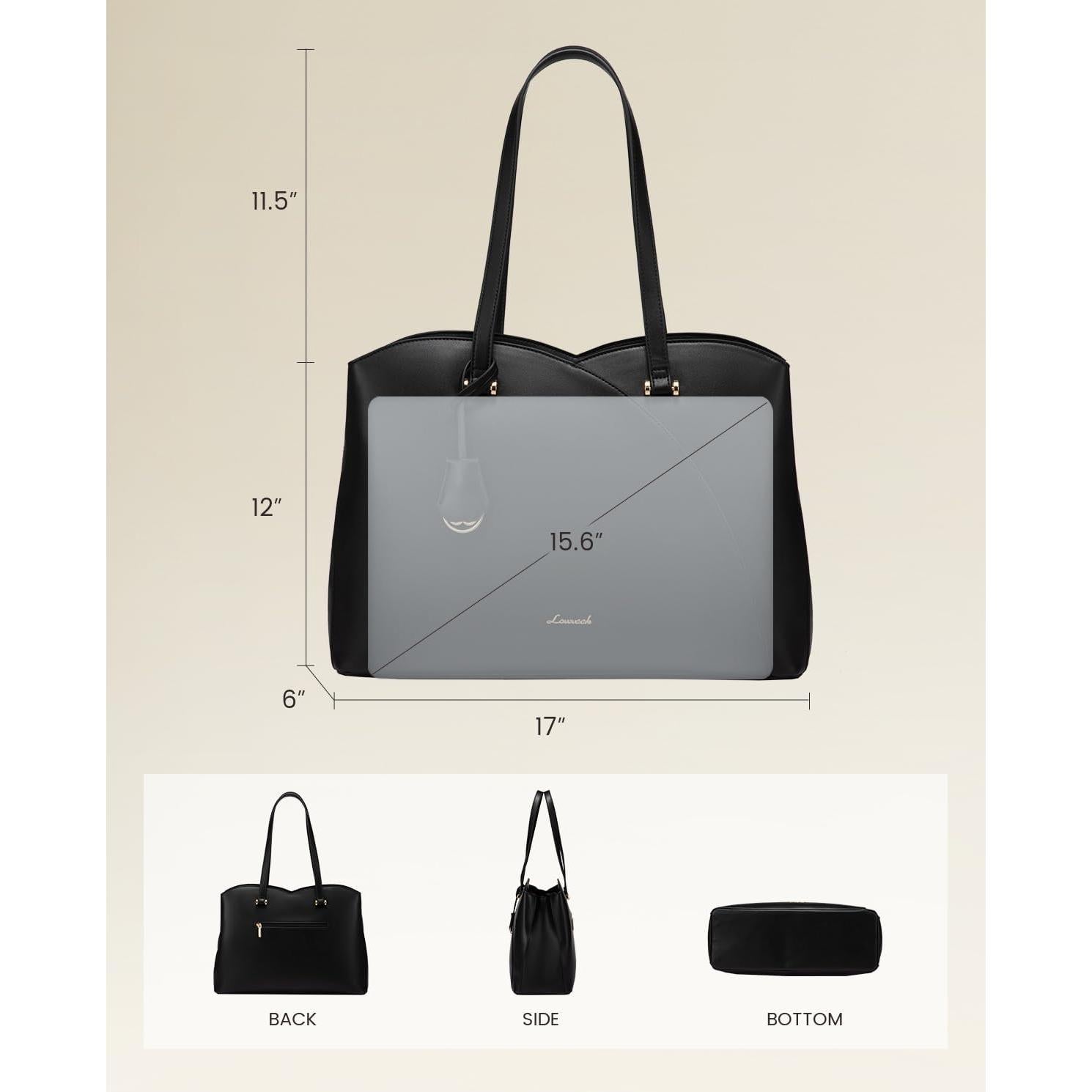 Bolsa Tote LOVEVOOK para Laptop 15.6" Negra Mujer