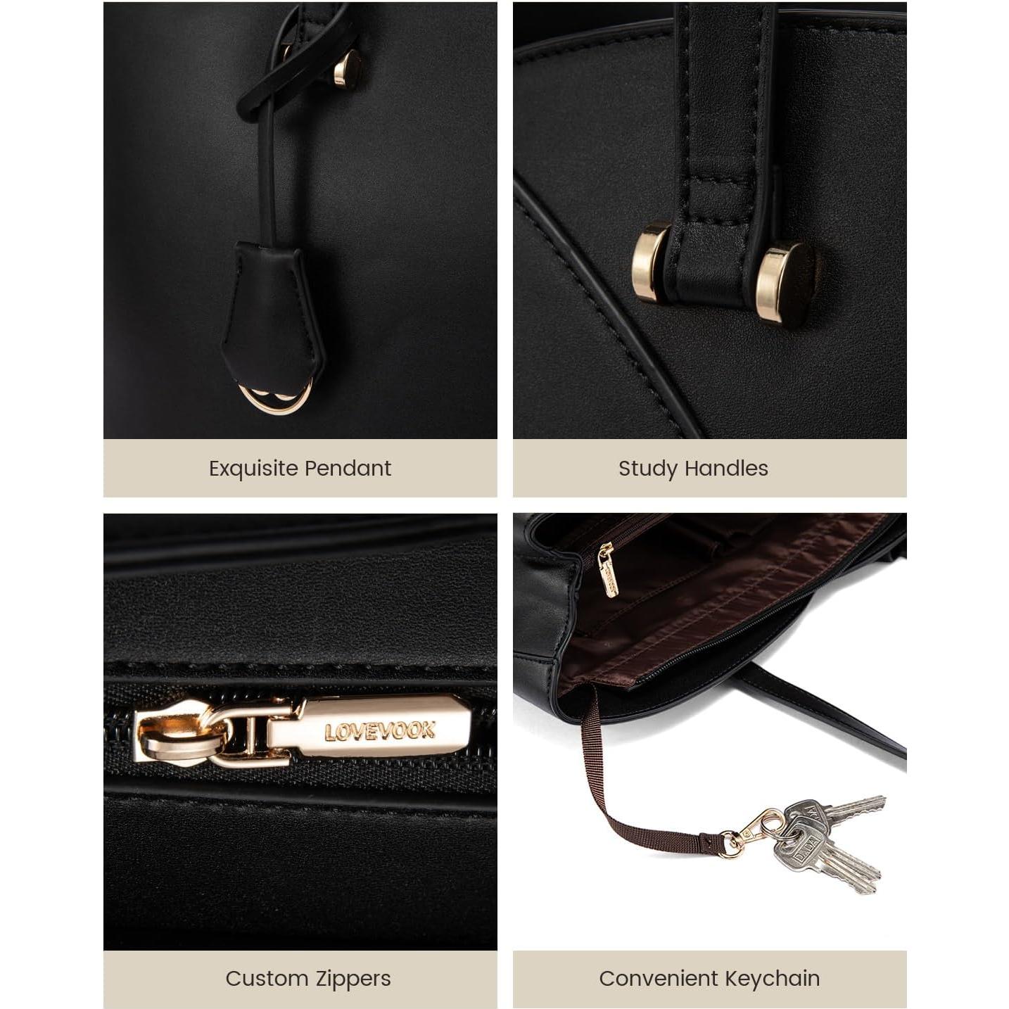 Bolsa Tote LOVEVOOK para Laptop 15.6" Negra Mujer