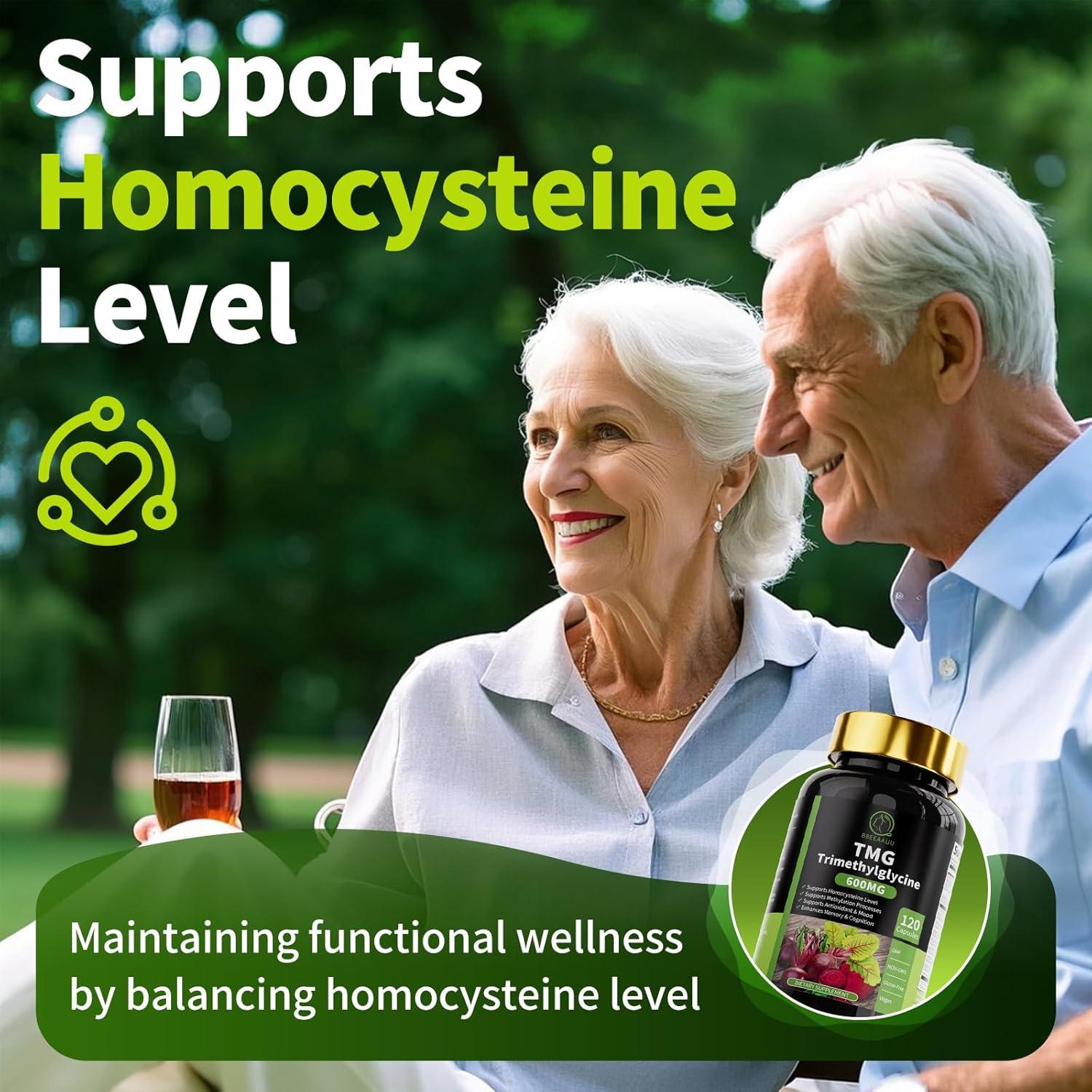 Cápsulas de TMG 600mg BBEEAAUU con Vitamina B6 y B12 - 120 Cuentas