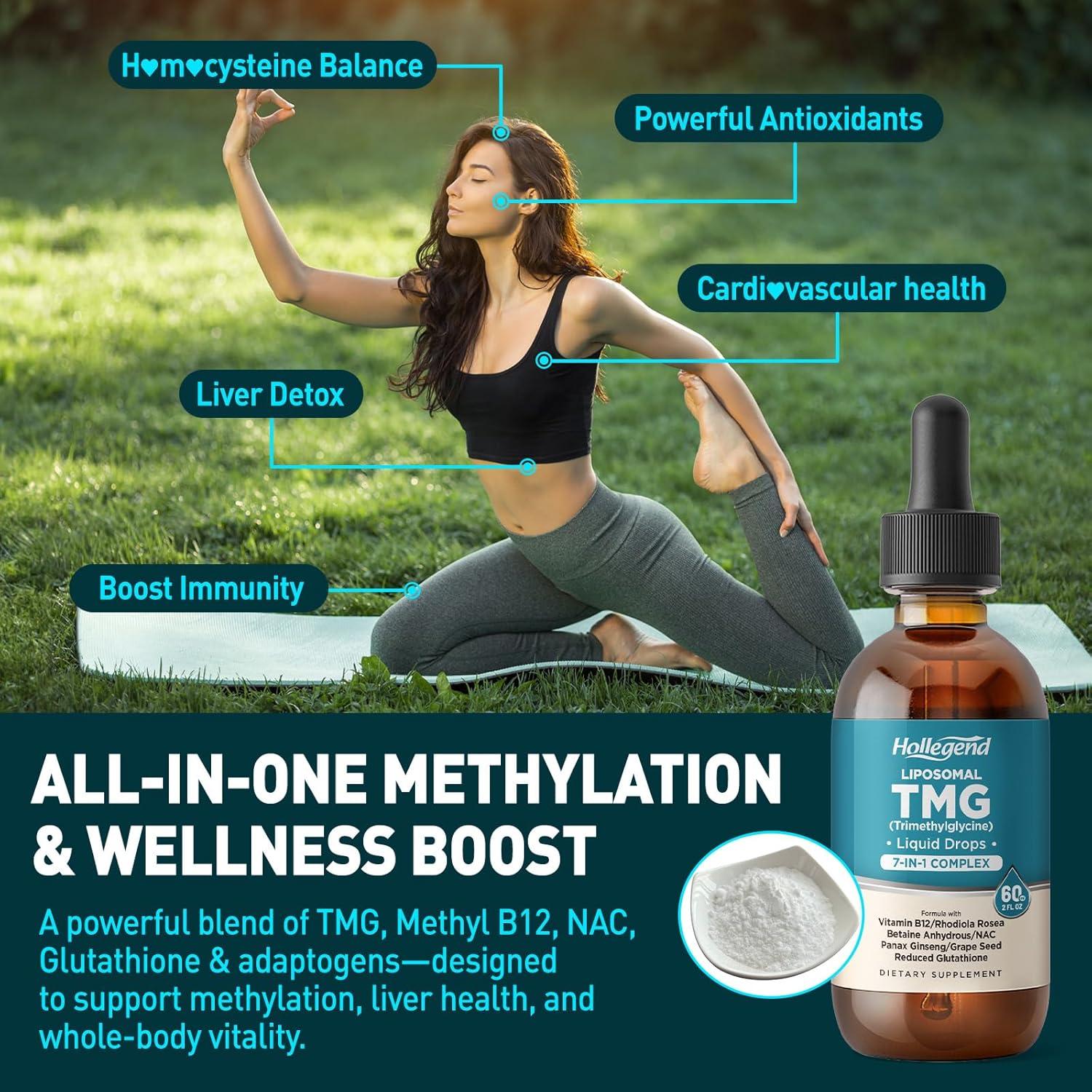 Gotas Líquidas TMG 1000mg HendyBe, Antioxidante Vegano 59ml