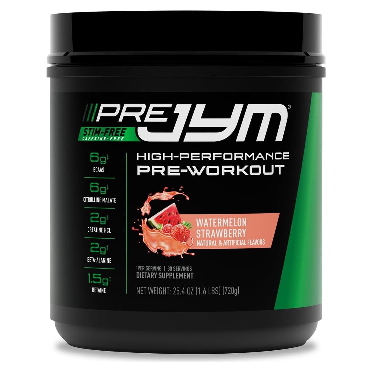 Pre JYM Sin Estimulantes Sandía Fresa 30 Porciones - Creatina, BCAA