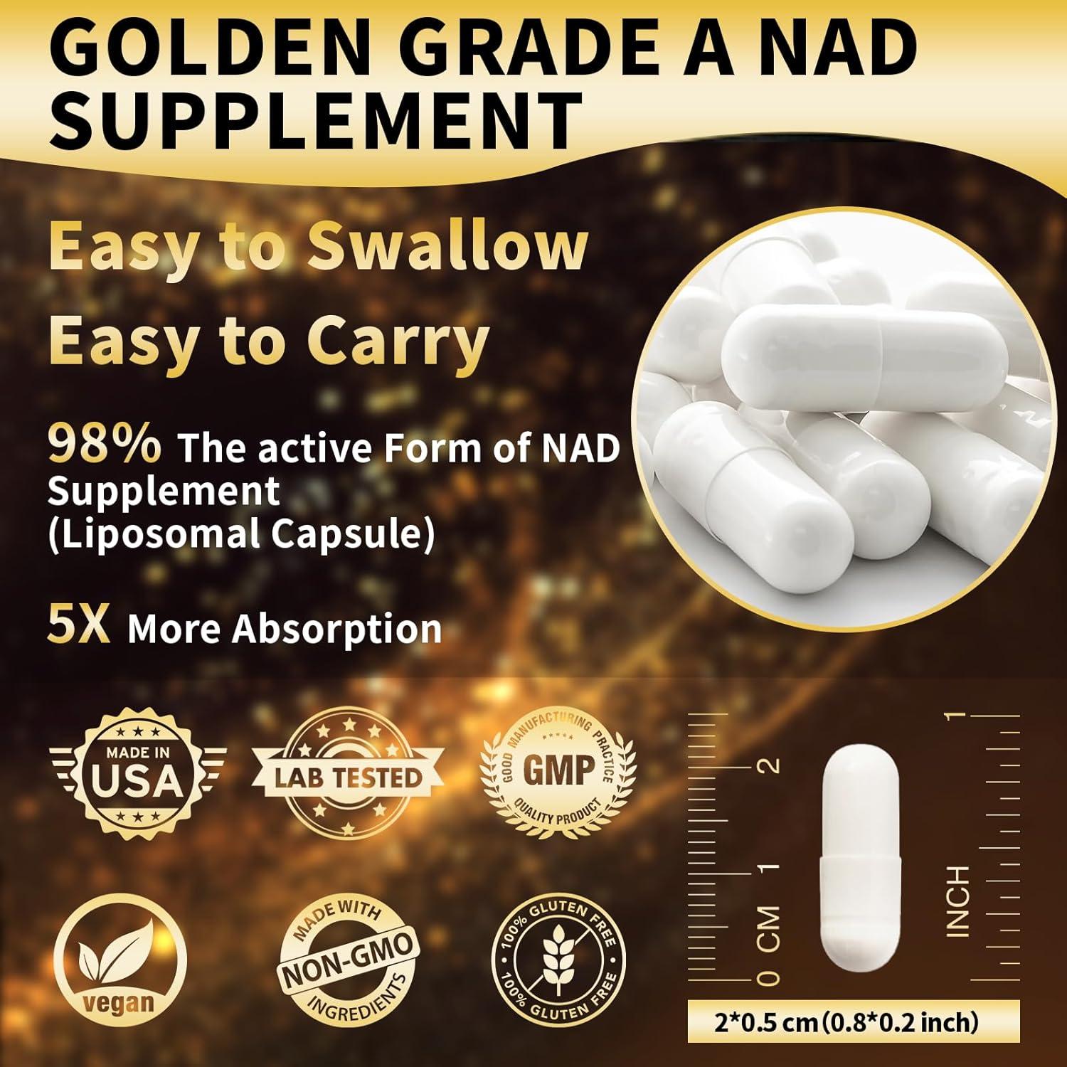 Suplemento Liposomal de NAD+ Fleamart 120 Cápsulas 50mg