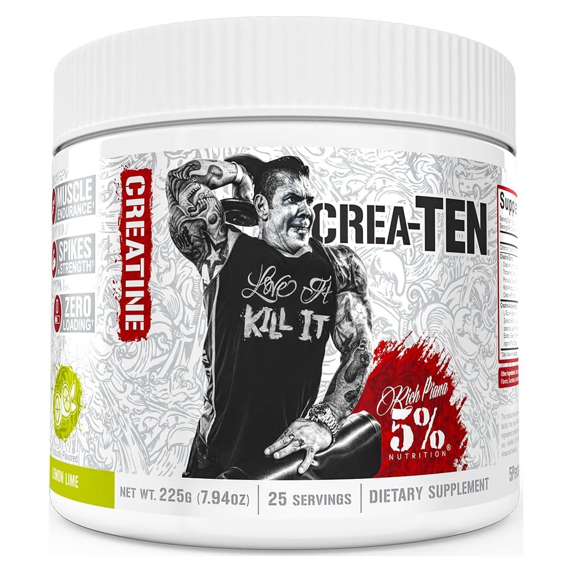 5% Nutrition CreaTEN Creatina Complejo 289g Sabor Limón Lima