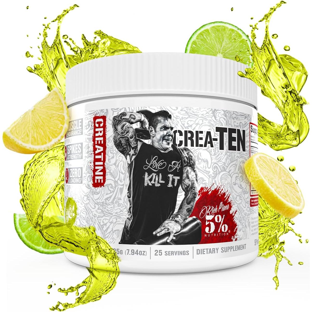 5% Nutrition CreaTEN Creatina Complejo 289g Sabor Limón Lima